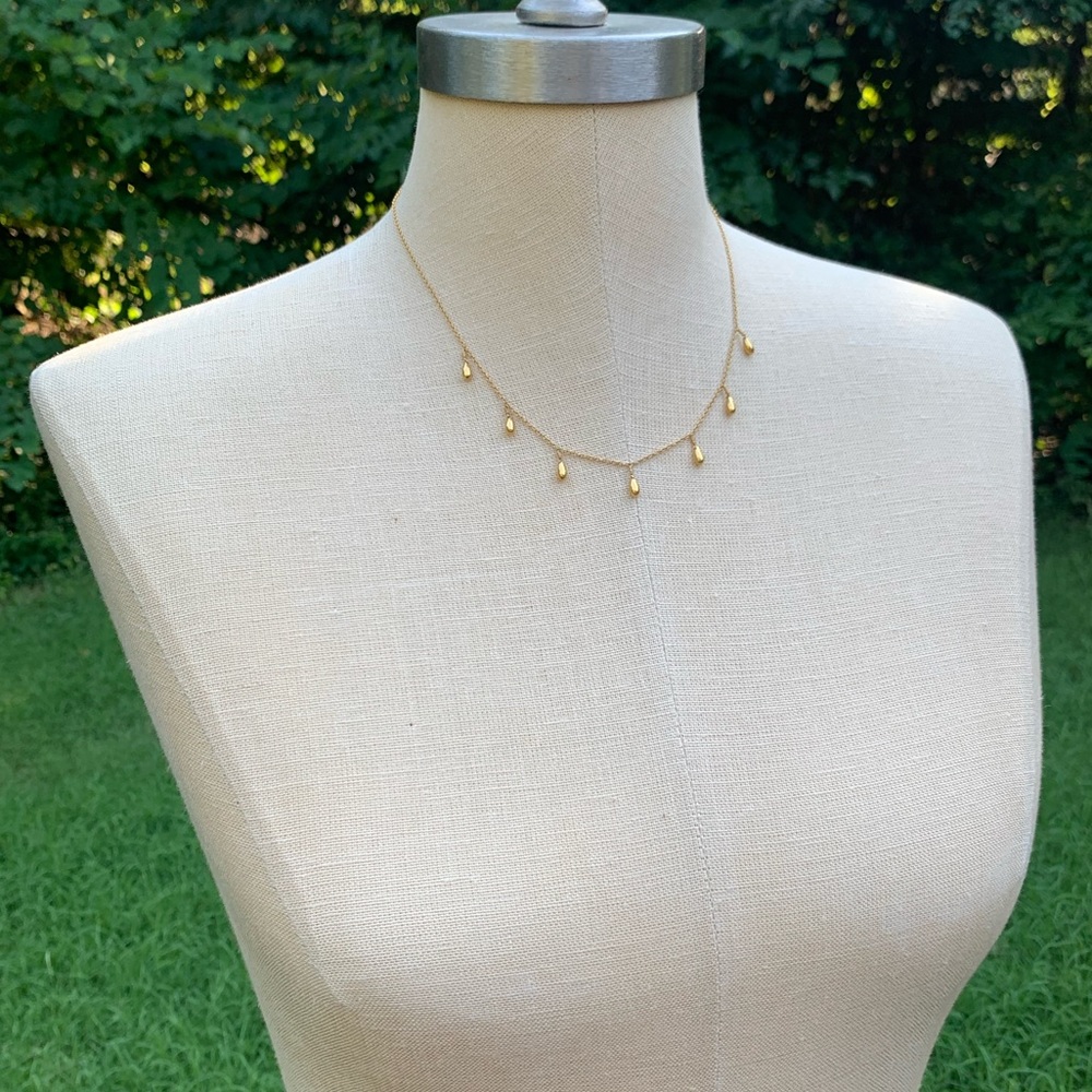 Beaded Teardrop Fringe Necklace - Picture 12 of 13